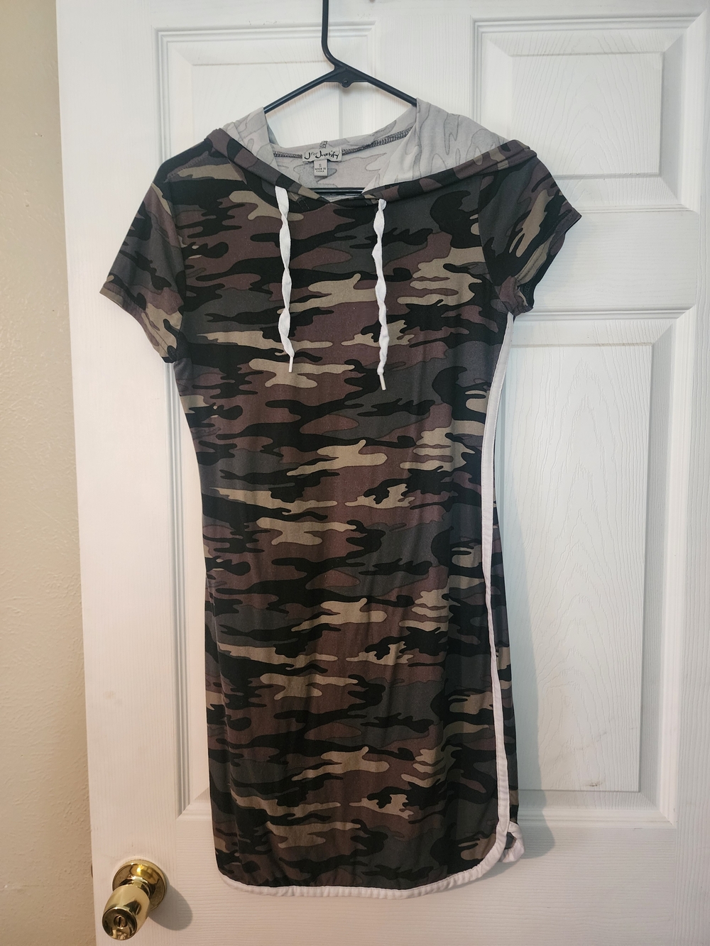 J for Justify Green Camo Hoodie Tee Dress